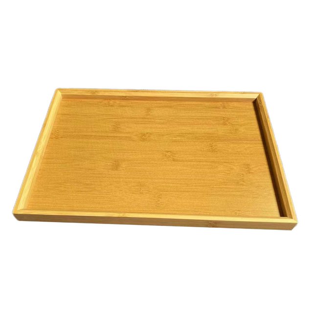 jifeng Bamboo Serving Platter Decorative Tray for Food Fruit Snacks Kitchen Counter 41cmx29cmx2.2cm