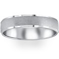 thumbnail image 1 of Mens 5mm 10K White Gold Brushed Wedding Band, 1 of 4