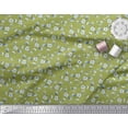 thumbnail image 2 of Soimoi Moss Georgette Tissu Feuilles & Magnolia Imprimé Floral 1 Yard 42 Inch Wide, 2 of 5