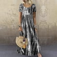thumbnail image 3 of VEKDONE Liquidation 2025 Robe Longue Maxi Ample à Manches Courtes pour Femme Grande Taille Été Becah Décontractée Taille Empire Robe Fluide, Robes Hawaïennes pour Femmes, 3 of 8