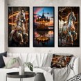 thumbnail image 1 of Designart "A Celebration of Carousel s Timeless Charm" Cityscapes Framed Wall Art Set Of 3 - Multi-Color Carousel Frame Canvas Set For Living Room Decor, 1 of 6