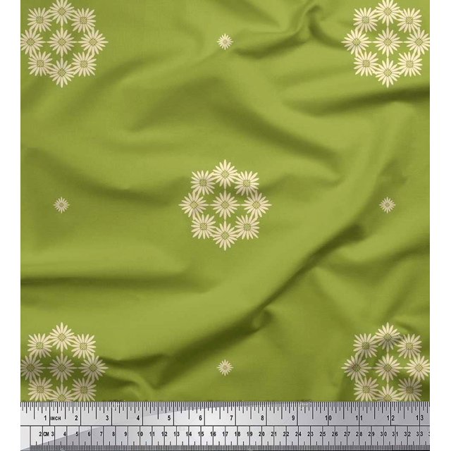 Soimoi Poly Georgette Fabric Artistic Floral Print Fabric by the Yard 52 Inch Wide