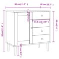 thumbnail image 4 of vidaXL Sideboard SENJA Rattan Look White 80x40x80 cm Solid Wood Pine, 4 of 5