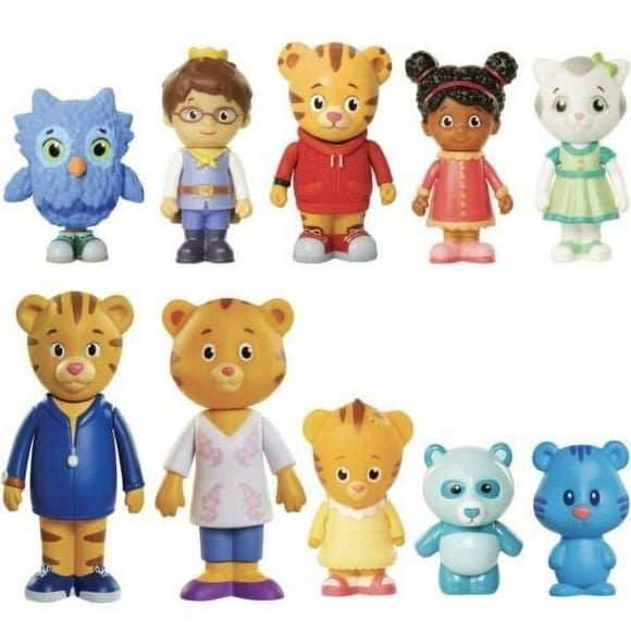 QJUHUNG Daniel Tiger‘s Neighborhood Friends & Family Figure Set (10 Pack)
