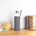 thumbnail image 4 of Glass bottle 1l with neoprene cover | Glass drinking bottle in 500ml with protective cover and stainless steel lid | Water bottle for sports, office, school & outdoor | Dark blue, 4 of 4