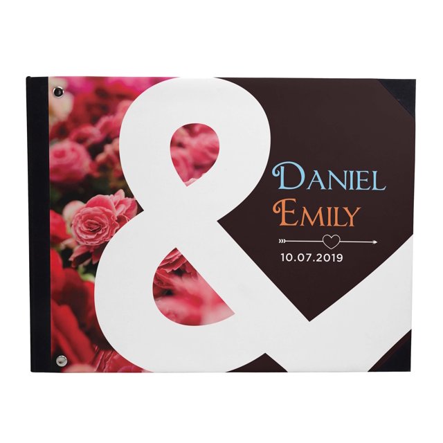 Darling Souvenir Multicolor Florals Wedding Guest Book Hardbound Guest Sign-In Book Guest Registry Guestbook-9 x 12 Inches