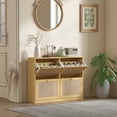 thumbnail image 2 of HOMCOM Narrow Shoe Cabinet with 4 Flip Drawers for Entryway Hallway Oak, 2 of 10