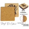 thumbnail image 4 of Inkdotpot Ensemble de 6 sous-Verres à Boisson Faciles à Nettoyer Base en Liège Carrée de 4 Pouces - Réutilisable - Citation Café, 4 of 8