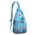 thumbnail image 1 of Abstract Shark Art Shoulder Bag - Mystical Sea Creature Design Sling Backpack (Water-Resistant & Stylish), 1 of 4