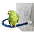 thumbnail image 1 of Bird Cage Toy Cotton Rope Bird Perch Curved Bird Cage Rope Perch for Large Medium and Small Parrots Budgies Parakeets, 1 of 7