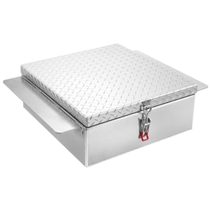 VEVOR Truck Bed Tool Box, Heavy Duty Aluminum Tool Box with Diamond Plate, Storage Toolbox Chest Organizer Supports up to 220 lbs, Ideal for Pickup, Truck Bed, RV, Trailer, 30.3 x 24 x 9 in, Silver
