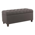 thumbnail image 1 of HomePop Ainsley Traditional Fabric Button Tufted Storage Bench in Gray, 1 of 10