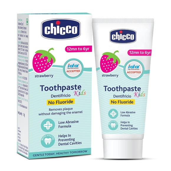 Chicco Dentifrice pour Enfants, (1 A-6 A), Saveur Fraise, 50 g Chacun (Lot de 2)