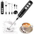 thumbnail image 1 of Electric Milk Frother with 3 Whisks Heads 3 Adjustable Speed Handheld Blender, 1 of 9