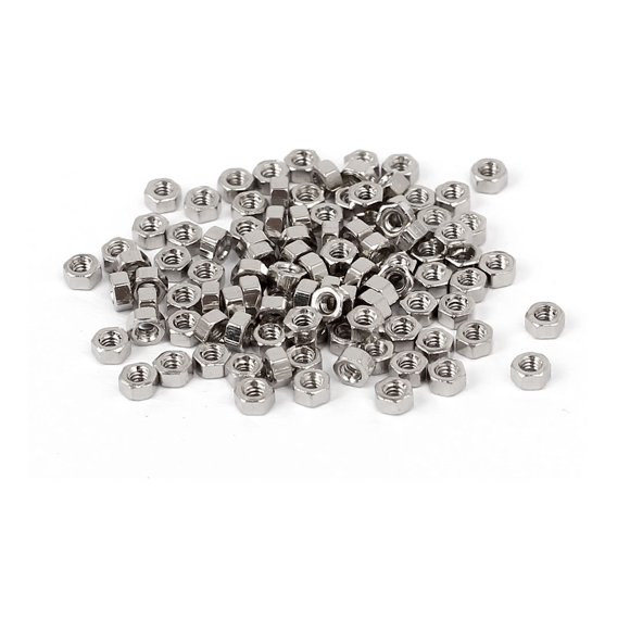Unique Bargains M1.4 x 1.5mm Copper External Hexagon Hex Nuts Fasteners DIN 934 100PCS
