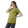 thumbnail image 3 of Moomaya Chemise Tunique Style Enveloppant pour Femmes en Coton Décontracté Col Classique Boutonné, 3 of 6