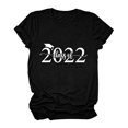 thumbnail image 2 of Pompotops T-Shirt Décontracté à Manches Courtes pour Femmes avec Imprimé Lettre, 2 of 7