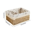 thumbnail image 3 of thefmos Small Woven Storage Basket, Rectangular Decorative Rattan Organizer Bin, Plastic Sundries CosmeticToyContainer for Home Bathroom Bedroom Kitchen Office, 3 of 6