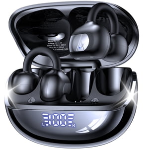VEAT00L Ecouteurs d'oreilles ouvertes sans fil, Air Casques de conduction Bluetooth 5.4,Clip sur écouteurs avec micro 60H Temps de jeu, poids léger, ENC Effacer les appels, 3D Coulisses sonores,IPX7