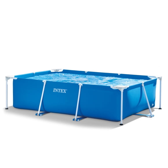 Intex 8.5ft x 26in Rectangular Frame Above Ground Swimming Pool, Blue