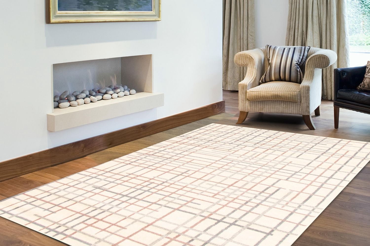 ECARPET Abstract Striped Area Rug, Modern Indoor Carpet Tessa Collection