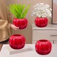 thumbnail image 4 of Originality Plastic Flower Pot Imitation Pumpkin Shape Decoration Vase Festive Dress Material Two Halves Splicing, 4 of 6