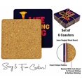 thumbnail image 4 of Inkdotpot Set of 6 Drink Coasters DecorativeNon,SlipCork Base4-inch Square PrintedCoastersEasy Clean- Music Quote, 4 of 8