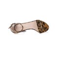 thumbnail image 3 of BLISSFUL STEP Women's Shoes Solid Color Open Toe Block High Heels Summer Sandals Brown-Leopard 6.5, 3 of 8