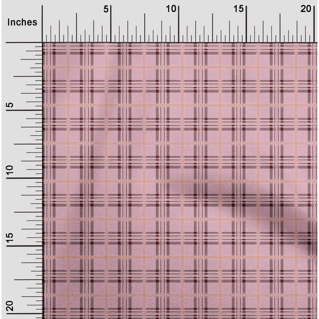oneOone Cotton Poplin Fabric Tartan Check Print Fabric BTY 42 Inch Wide