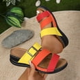 thumbnail image 3 of Mepaouo Womens Slide Sandals Arch Support Low Wedge Summer Beach Shoes Slip on Walking Slippers, 3 of 7