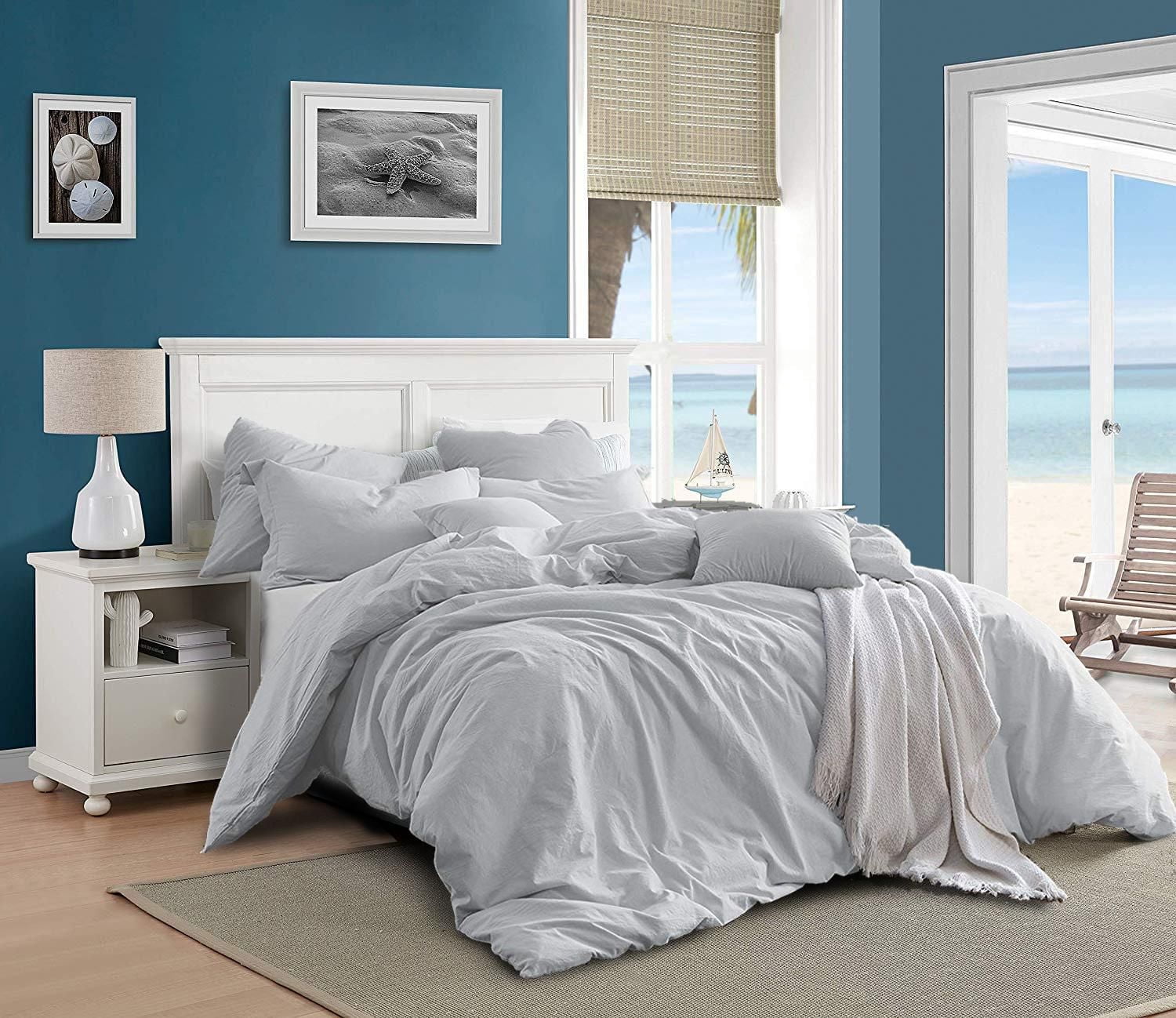 Swift Home 100% Cotton Solid Prewashed Duvet Cover Set