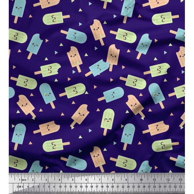 Soimoi Poly Georgette Fabric Text & Peanut Butter Food Decor Fabric Printed Yard 52 Inch Wide