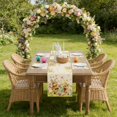thumbnail image 4 of Elegant Table for Spring Holiday Event - Watercolor Bunny Easter Runner for Dining Room Kitchen Party Tablecloth 13x108 Inch, 4 of 5