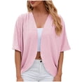 thumbnail image 1 of Cardigan for Women Womens Solid Color Cardigan Jacket With 5/4 Sleeves And Ruffled Top Cardigan, 1 of 1