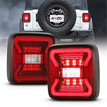 Anzo 311295 Red Tail Light Assembly for 2018-2019 Jeep Wrangler JL