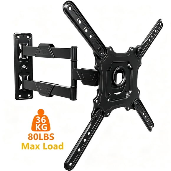 Full Motion TV Wall Mount for 26-60 inch TVs up to 80lbs and Max VESA 400x400mm, Wall Mount TV Bracket with Articulating Swivel Extension Tilting Leveling