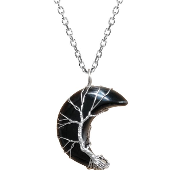XZNGL Moon Safety Long Life Lock Necklace Fashionable silver Necklace
