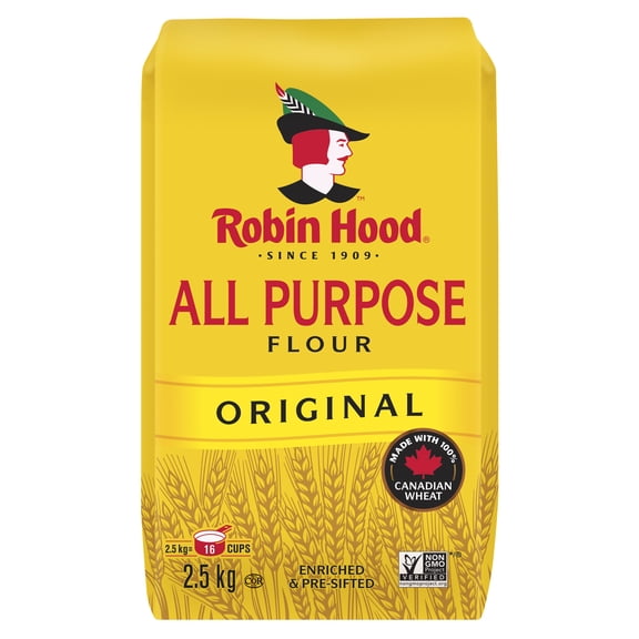 Farine tout usage originale Robin Hood, faite à 100 % de blé canadien, 2,5 kg
