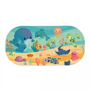 Janod Underwater Adventure Puzzle de bain - 28-Piece EVA Puzzle flottant pour les enfants - 3 années + - J04727