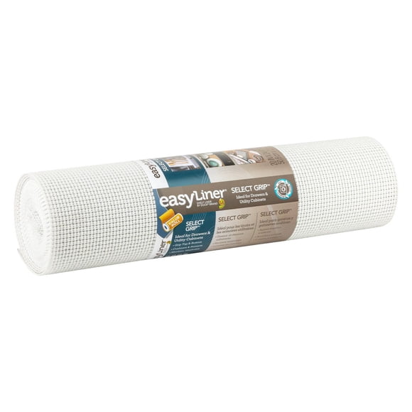 Revêtement pour étagères Select Grip de marque Easy Liner, Blanc, 50,8 cm x 7,3 m (20 po x 24 pi)