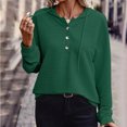 thumbnail image 2 of Pisexur Womens Oversized Sweatshirt 2024 Fashion Fall Hoodies Solid Color Button Collar Drawstring Stitching Sweatshirts Hoodies Pullover, 2 of 6