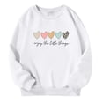 thumbnail image 3 of AJIWYH Chandail pour Filles Chandail pour Enfant Filles Automne et Hiver à Lettres Imprimées Col Rond Chandail à Manches Longues Mode pour Filles Blanc, 5-6 Ans, 3 of 4