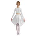 thumbnail image 2 of RUNQHUI Robe de Danse pour Filles Enfants Patchwork Métallique Ourlet Asymétrique Culte Église Blanc 10, 2 of 6