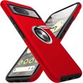thumbnail image 1 of KOMI for Google Pixel 8 Case, Slim Fit Case for Pixel 8 with Ring Holder Kickstand [Military Grade Drop Tested] [TPU+PC] Dual Layer Shockproof Protective Phone Case for Google Pixel 8, Red, 1 of 5