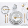 thumbnail image 2 of Ensemble de service de table Taupe Band de Safdie & Co., 2 of 2