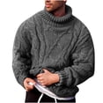 thumbnail image 2 of Pull Tricoté à Manches Longues pour Hommes, Mode Hiver, Col Montant, Chaud, Extérieur, 2 of 3