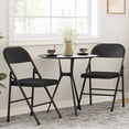thumbnail image 2 of Heavy Duty Folding Chairs Set of 4 – Comfortable Seat, Robust Black Metal Frame, Stackable & Portable, 350lb Capacity, Ideal for Home, Office, Events – Black, Four-Pack, 2 of 8