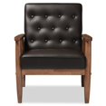 thumbnail image 3 of Allora Faux Leather Tufted Reception Chair in Brown, 3 of 6