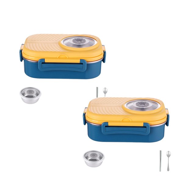 Oleegame 2 Pcs Rangement de Produits École Enfants Boîte à Lunch en Acier Inoxydable de Contenants Alimentaires Rangement pour Enfants Sac à Lunch Isolé Boîte à Lunch Réutilisable pour Travail École Pique-Nique Plage