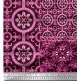 thumbnail image 1 of Soimoi Modal Satin Fabric Damask Patchwork Print Fabric by the Yard 42 Inch Wide, 1 of 3